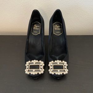 Roger Vivier Boudoir Pearl Embellishment Heels